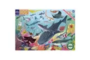 100pc eeBoo Jigsaw Puzzle Love of Sharks 45x68cm Kids Educational Game 5+