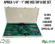 Tap & Die Set UNC *HSS 1/4 to 1" all 60 dec sizes in description * 32piece