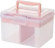 Craft Storage Box With Dividers Tray Stackable Craft Storage With Carry Handle Storage Containers