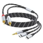 3.5mm to RCA Cable, Lightning to RCA Male to Aux Audio Adapter HiFi 10FT BLACK