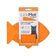 LickiMat for Cats - Casper - Slow Food Plate - ORANGE - Whisker Friendly