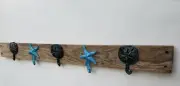 Rustic Beach Themed Wall Mounted Hook Rack