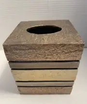 VITELLO Coppertone Hand Crafted Indian Ink Tissue Box Cover NEW