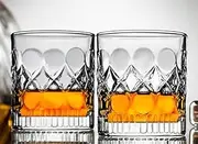 DUJIAOSHOU Whiskey Glasses Set of 4 Glass for Bourbon, Scotch, Cocktail Glasses, Liquor Glass Lead Free, Suitable for use in Bars, Parties