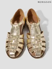 Monsoon Gold Brady Leather Fisherman Sandals (F83166) | $150