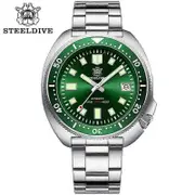 SD1970 Steeldive Brand 44MM Men NH35 Dive Watch with Ceramic Bezel NH35 Movt 70GR-SS Green-logo