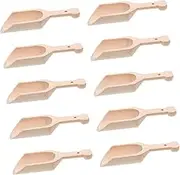 CONGARTENO 10pcs Tea Wooden Milk Scoop Coffee Bean Scooper Teaspoons Wood Scooper Teaspoon Sugar Scoop Japanese Kitchen Cooking Utensils Khaki Wood
