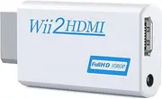 EZONEDEAL Wii to HDMI Converter Adapter with Hdmi Cable Connect Wii Console to HDMI Display in 1080p Output Video with 3.5mm Audio Supports All Wii Display Modes White