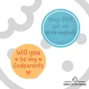 Will you be my Godparents Cookie Cutter and Embosser - 6.5cm Round