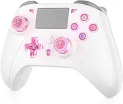 Gamrombo Wireless Controller for PS4/PS4 Pro/ PS4 Silm/Swtich/PC, RGB Lighting Gamepad Built-in 1000mAh Battery, 3.5mm Audio Jack and Marco/Turbo Function