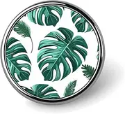 [FZMVSQH] Cyan Palm Leaves Printed Round Button Pin Badges Metal Pinback Buttons 1 Inch Pins for Hat Shirt Clothing Bags Decoration, Circular, Aluminum, Circular, Aluminum