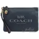 【全新現貨 補10個】茱麗葉精品 COACH C3386 經典馬車LOGO轉釦織布大手拿包.深藍現金價$2,680