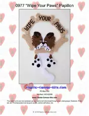 Papillon Dog-Wipe our Paws Wreath- Plastic Canvas Pattern or Kit