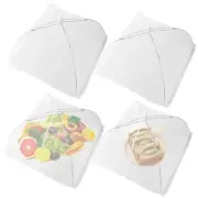 4 Pack Pop-Up Mesh Food Covers 14” x 14” Reusable and Collapsible Umbrella Net