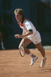 Swedish tennis player Stefan Edberg pictured in action during pro - Old Photo 3