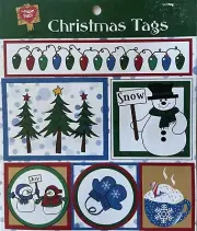CHRISTMAS TAG Die-Cut Sheet (10pc)Holiday•Snowman•Snow •Snowflake•Presents•Cold•