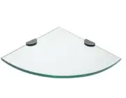 Craft + Main GCS1010-BN 10in X 10in Oval Glass Corner Shelf Silver NEW
