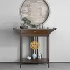 Old Style Console Table w/ Drawer Bamboo Furniture Hallway Side Entry Hall Shelf