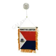 Sint Maarten Flag Mini Banner / Double Sided Mini Sint Maarten Car Window Flag