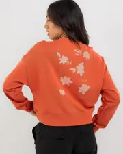 [Fox] Fox Women's Byrd Fleece Crew Sweater in Atomic Orange Size XL XL Atomic Orange