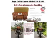 TAN "LEATHER ROUND BAG Fit For Royal Enfield Old Classic & Bullet 350/500" (for: Royal Enfield)