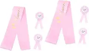 ifundom 2 Sets Milestone Shower Decorations Mom Dad Sash Badge Pin Set Newborn Present