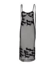Pinko X Patrick McDowell Horse Motif Sheer Midi Dress IT40,IT42 Gray