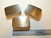 Lot of 3 ~ Silver Hinged Tins ~ Storage, Camping, Crafts ~ Handy Containers