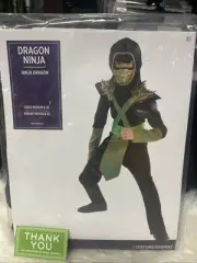 Dragon Ninja Warrior Black Suit Halloween Child Medium 8-10 Costume