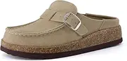 [CUSHIONAIRE] Women's Hobby Genuine Leather Cork Footbed Clog with +Comfort