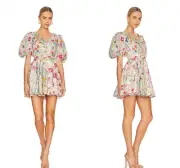 ZIMMERMANN Dress Size 4 AU 16 / US 12 Clover Belted Linen Mini Short Sleeve BNWT