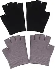 2 Pairs Half Finger Moisturizing Gloves Womens Winter Gloves Touch Screen Gloves Black Gloves Lotion Gloves Overnight Women Fingerless Gloves Winter Mitten Rough Hand Gloves Gel