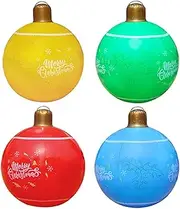 Christmas Beach Balls,Giant Inflatable Christmas Balls Christmas Decorations | Christmas Inflatable Ball, Christmas Outdoor Decoration for Garden, Walkway, Entryway