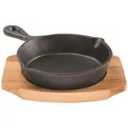 Pyrolux Pyrocast 13.5cm Cast Iron Skillet w/Tray Round Cooking Induction/Gas BLK