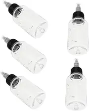 HOMSFOU 5pcs Plastic Dispensing Bottles with Graduated Scale Lightweight Squeeze Applicator for Liquids for Precise Mixing Arts Crafts and Hair Oil Applications