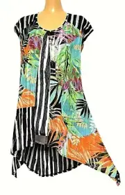 TS TAKING SHAPE plus size XS / 14 Riviera Mood Tunic stretch layered-look NWT!