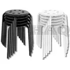 IKEA Commercial Plastic Stackable Stools Metal Leg Round Top Backless Bar Stool