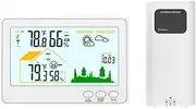 Indoor Outdoor Thermometer and Hygrometer Wireless Weather Stations with 328Ft/100M Range, Temperature and Humidity