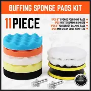 11Pc 6" Buffing Waxing Polishing Pads Kit Sponge Pad Set For Car Polisher Drill