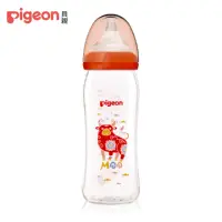 在飛比找momo購物網優惠-【Pigeon 貝親】母乳實感彩繪動物玻璃奶瓶240ml(牛