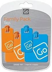 Go Travel Family Pack Luggage Tags, Blue & Orange