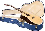 [Crossrock] Wooden Dreadnought Acoustic Guitar Case for Gibson J-45 / Martin D-Style | Vibrant Blue Faux Leather, Security Lock, Metal Feet, Storage Space – Designer Series (CRW520DVB)