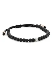 Alberto Milani Men's 18K White Gold, Diamond & Onyx Beaded Bracelet