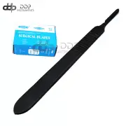 100 Scalpel Blades #12 with #3 Black Metal Handle Suitable for Dermaplaning