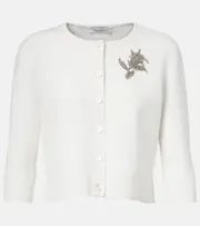 [McQueen] McQueen Embroidered cardigan AU 16 white