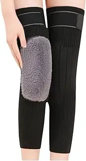 [Rock88] Wool Knee Pads Brace Winter Thermal Knee Warmers Sleeve for Ski Cycling Running Men Women Fluffy Elastic Legging Cover