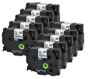 10PK Black on White Label Tape Compatible for Brother TZ Tze 251 1" 24mm P-touch