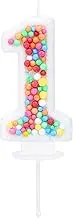 Kinsynko Number 1 Birthday Candle Rainbow 1 Candle for First Birthday Princess Toddler Girl Women Colorful Sweet Theme One Years Old Birthday Wedding Anniversary Party Cake Decoration