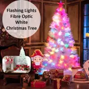 Christmas Fibre Optic White Tree 90/150CM 3ft 5ft Ultra-bright Flashing Lights