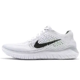 Nike 慢跑鞋 WMNS FREE RN FLYKNIT 2018 女鞋 白 黑 編織 赤足 運動鞋 942839100